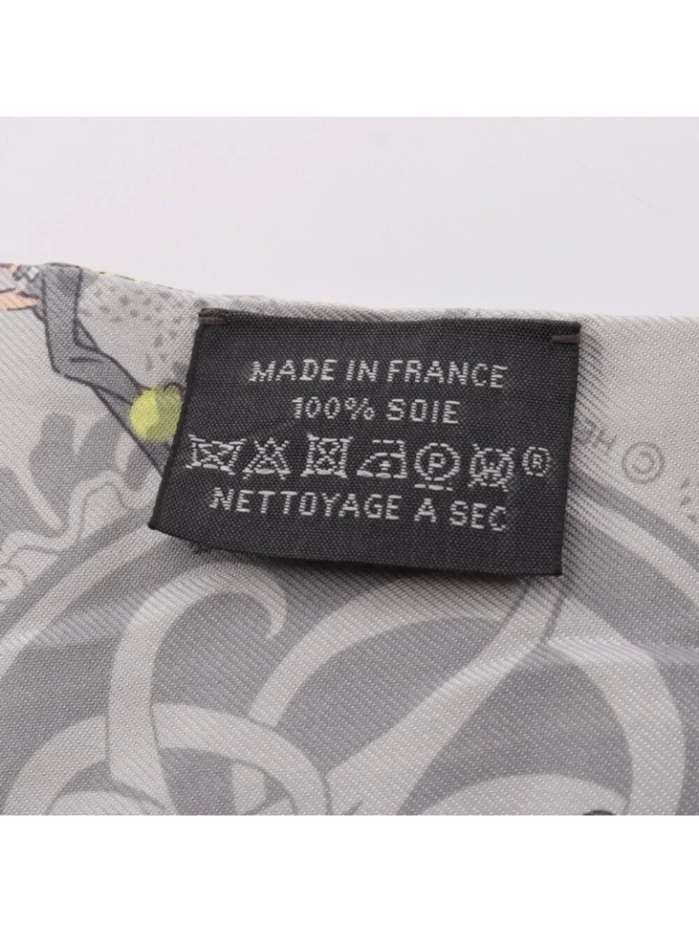 Hermes Scarf Twilly Ex Libris les Parisienne Ribbon Gray Silk